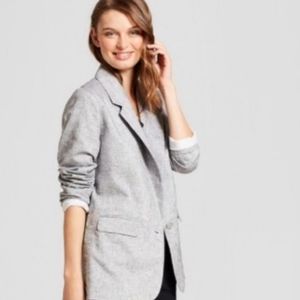 A New Day Metallic Silver Linen Blazer